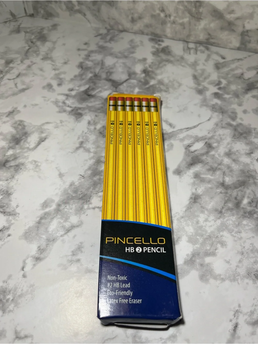 Cello Pincello HB #2 Yellow Pencils with Pink Erasers (6-Pack)